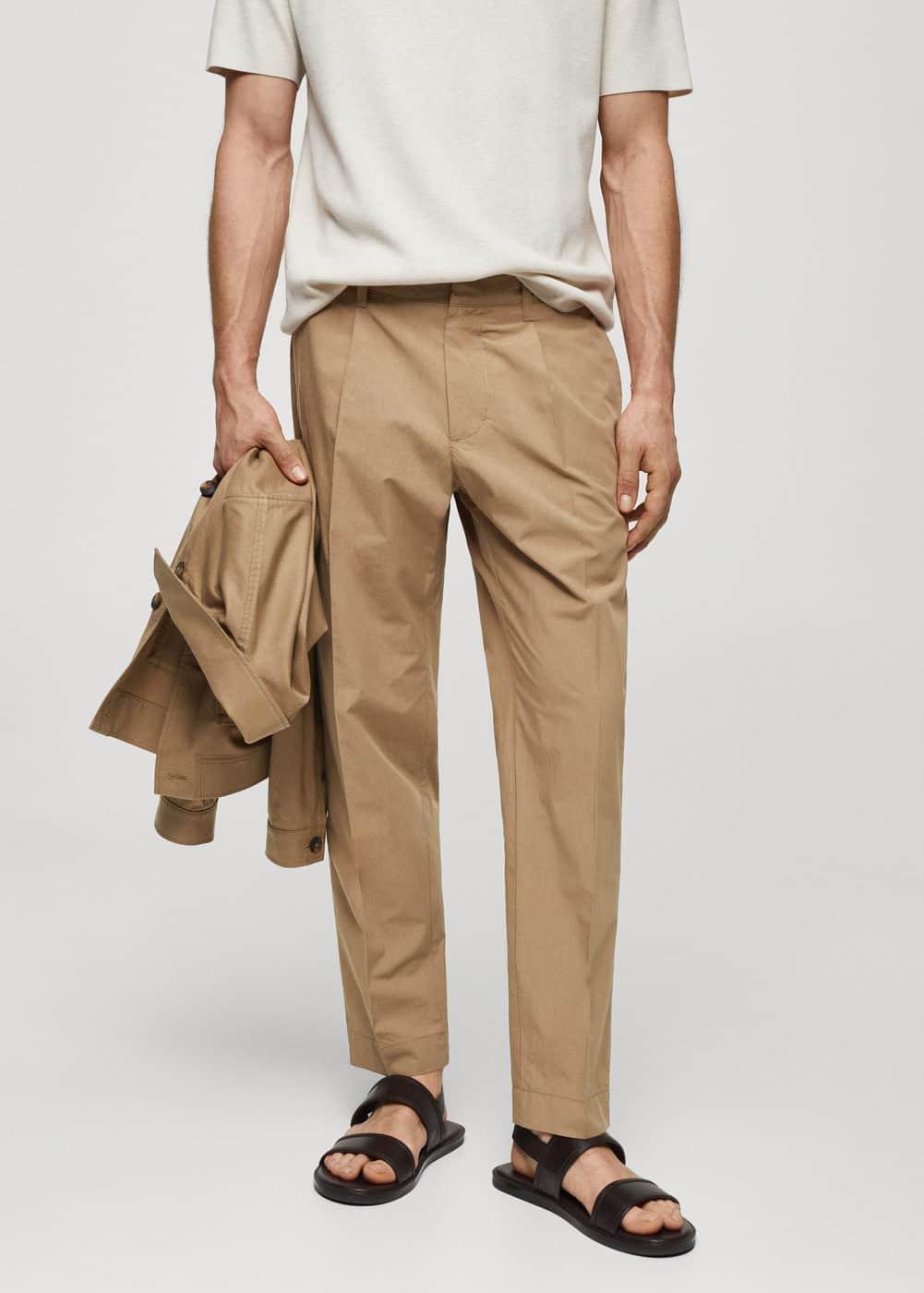 MANGO MAN - 100% slim-fit cotton pants beigeMen Product Image