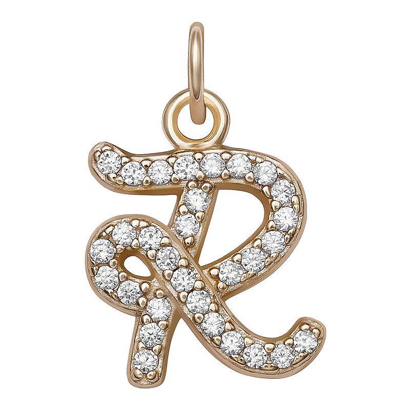 LC Lauren Conrad Sterling Silver Cubic Zirconia Initial Charm, Womens, Grey Product Image