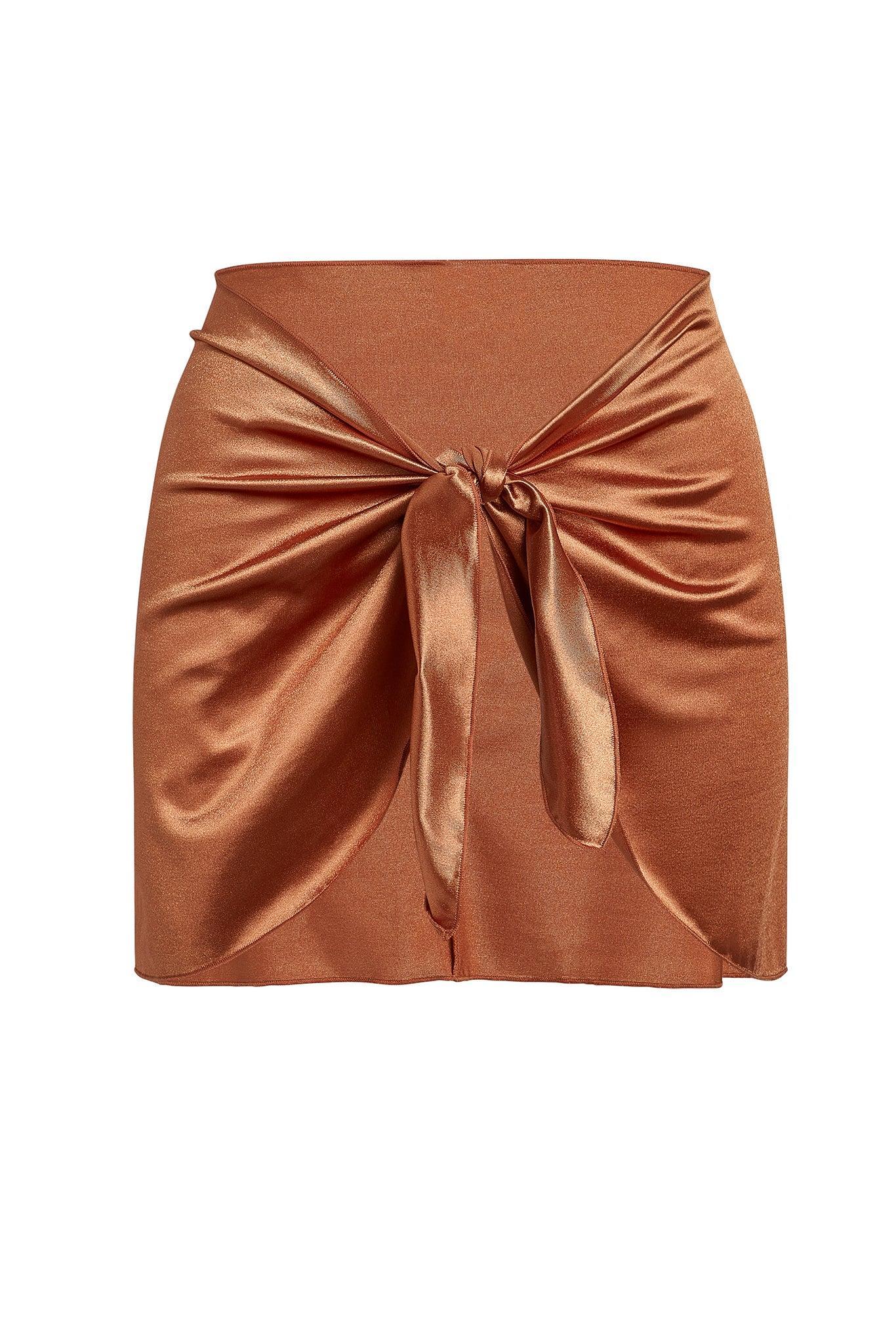 St. Barth's Skirt - Bronze Shiny Jersey Product Image