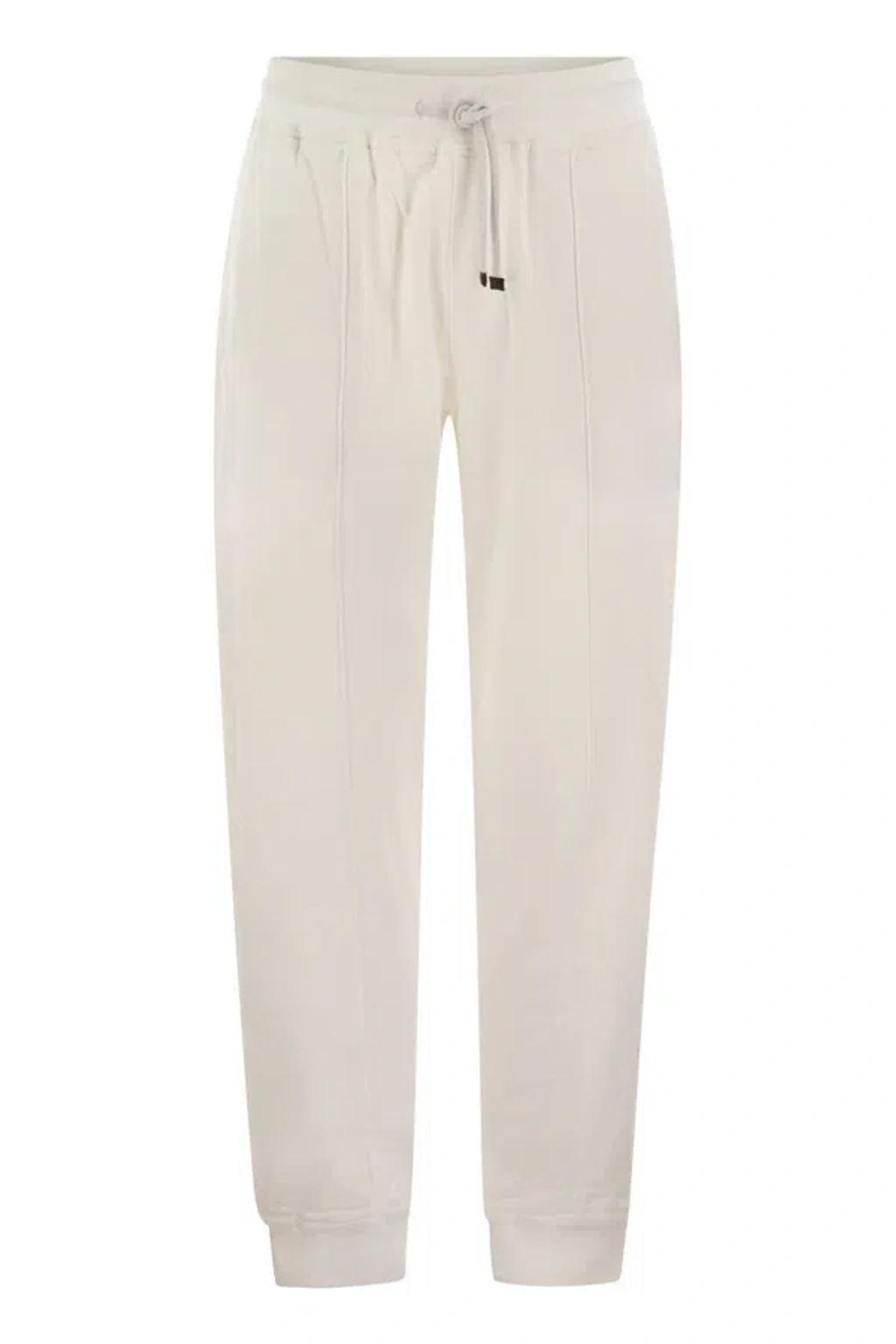 BRUNELLO CUCINELLI Drawstring Track Pants In White Product Image