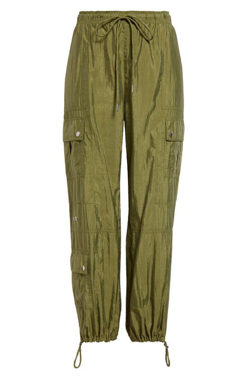 Nitsan Parachute Pants In Olive Green Product Image