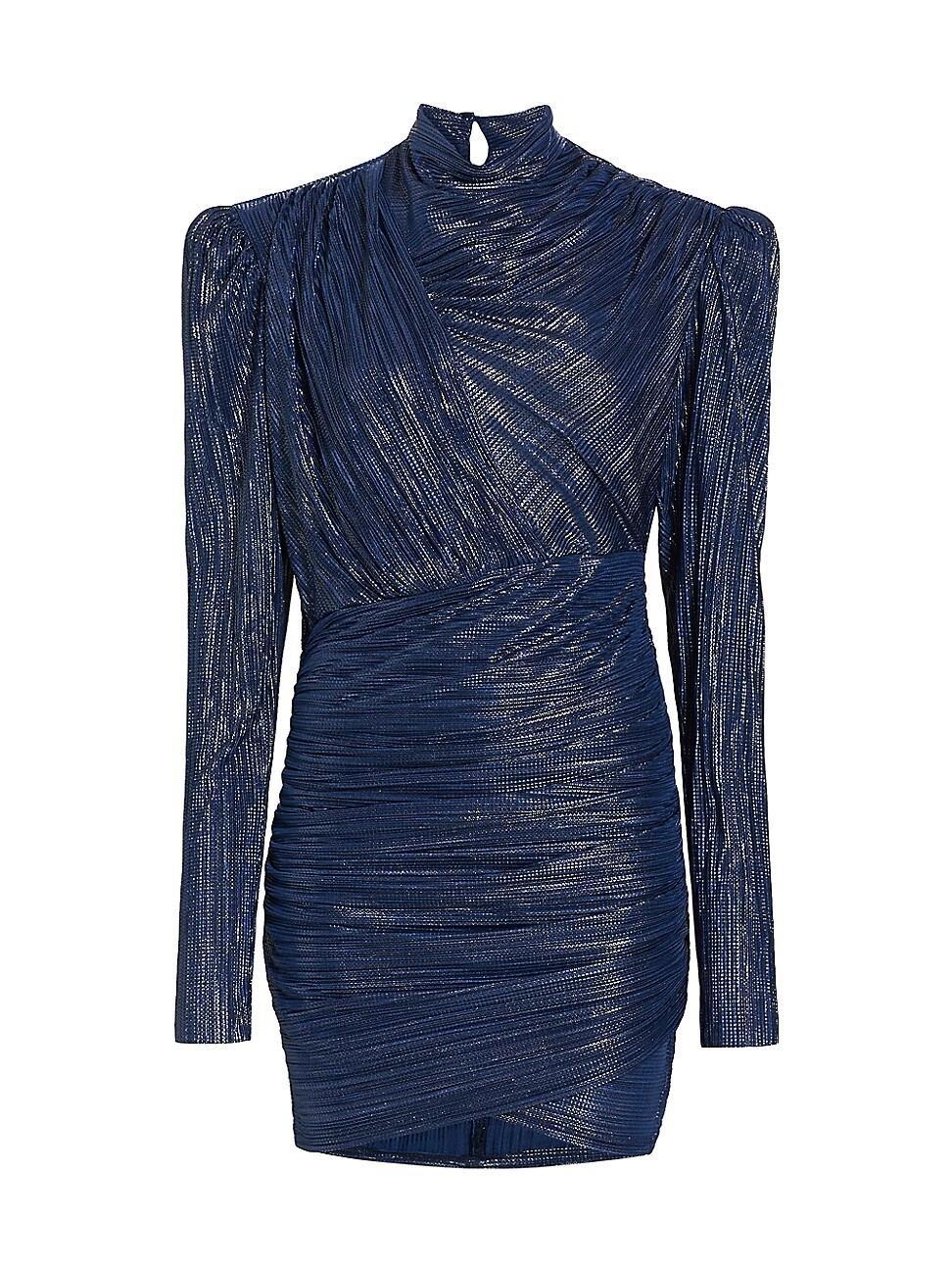 Womens Maya Foil Pleated Knit Minidress Product Image