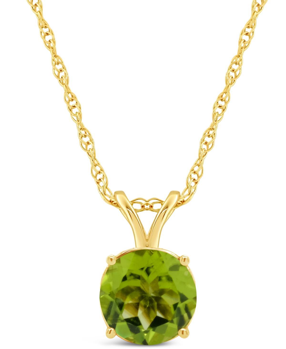 Peridot (1-3/8 ct. t.w.) Pendant Necklace in 14K Yellow Gold. (Also Available Citrine, Blue Topaz, White Topaz and Amethyst) - Garnet Product Image