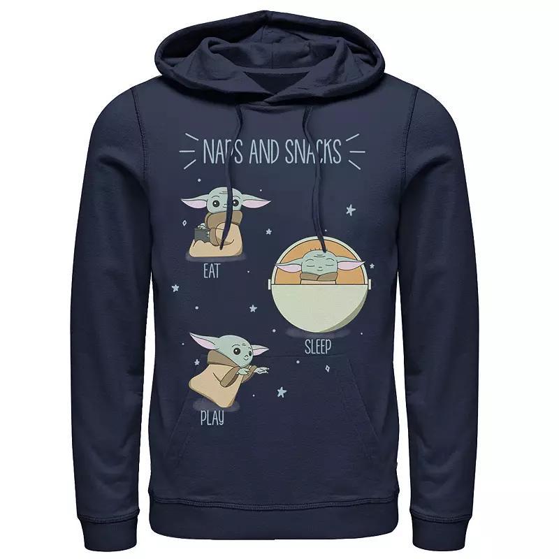 Mens Star Wars: The Mandalorian The Child Naps And Snacks Doodles Hoodie Blue Product Image