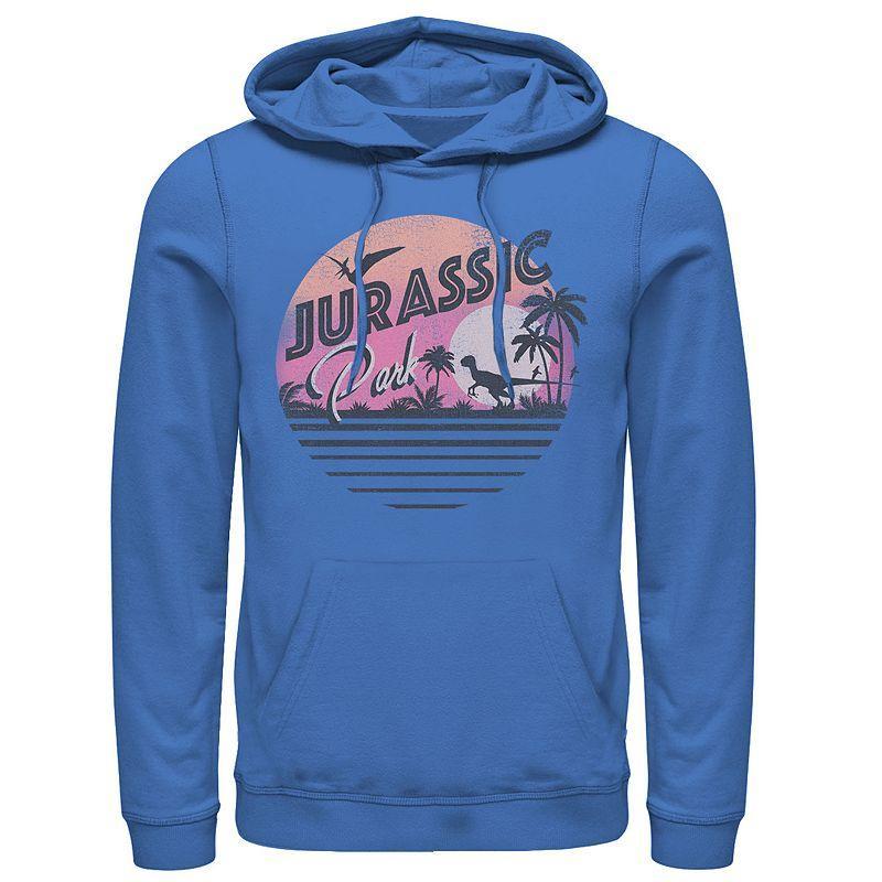 Mens Jurassic Park Pink Gradient Sunset Get Wild Pullover Graphic Hoodie Product Image