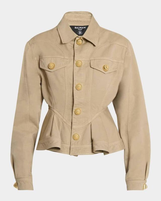 Ruffled Cotton Canvas Jacket Product Image