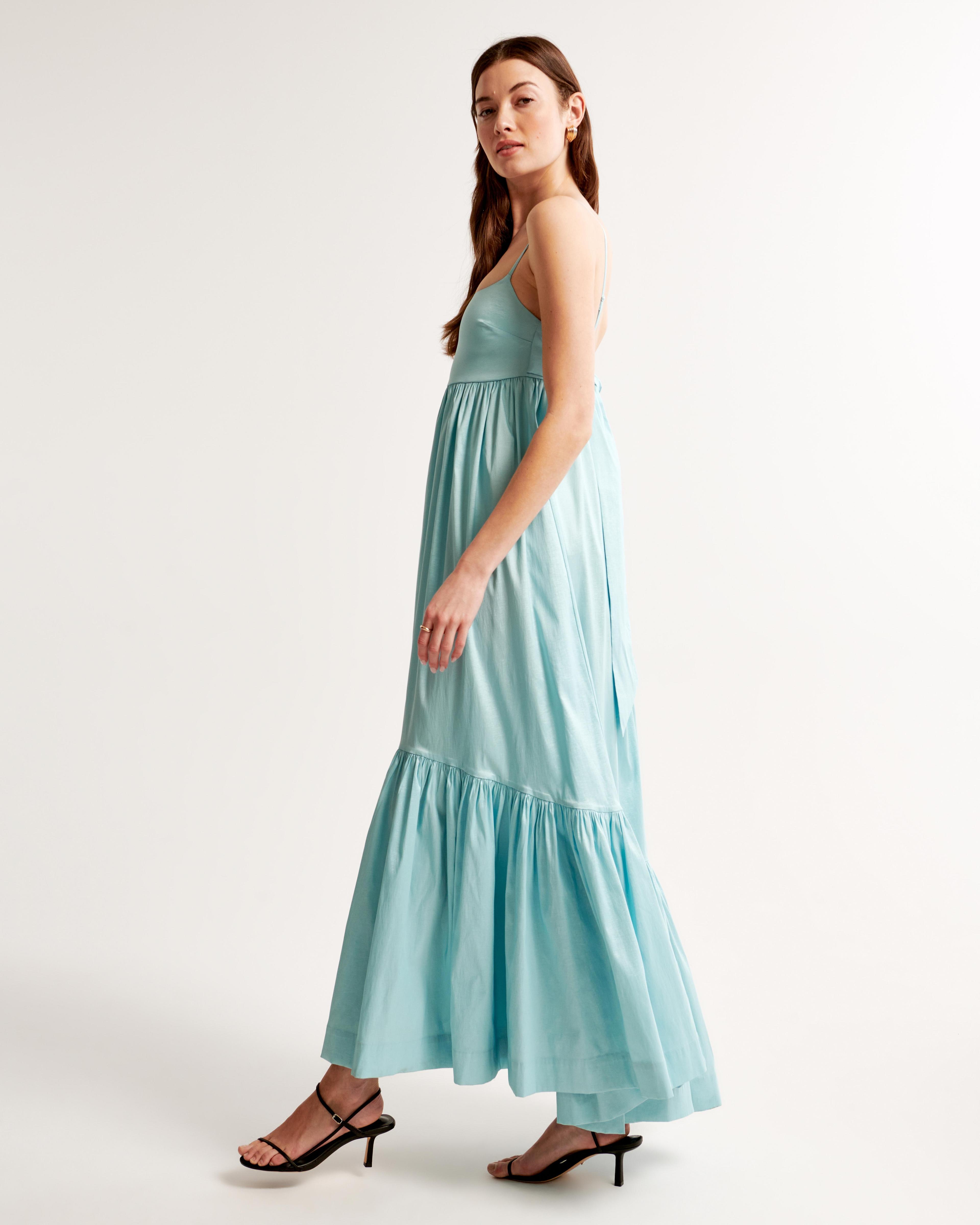 Drama Bow-Back Taffeta Maxi Dress Product Image