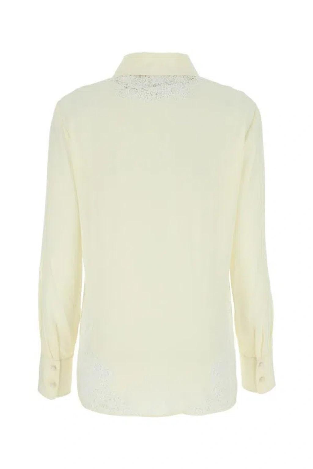 Chloe Woman Ivory Crepe Shirt In White Product Image