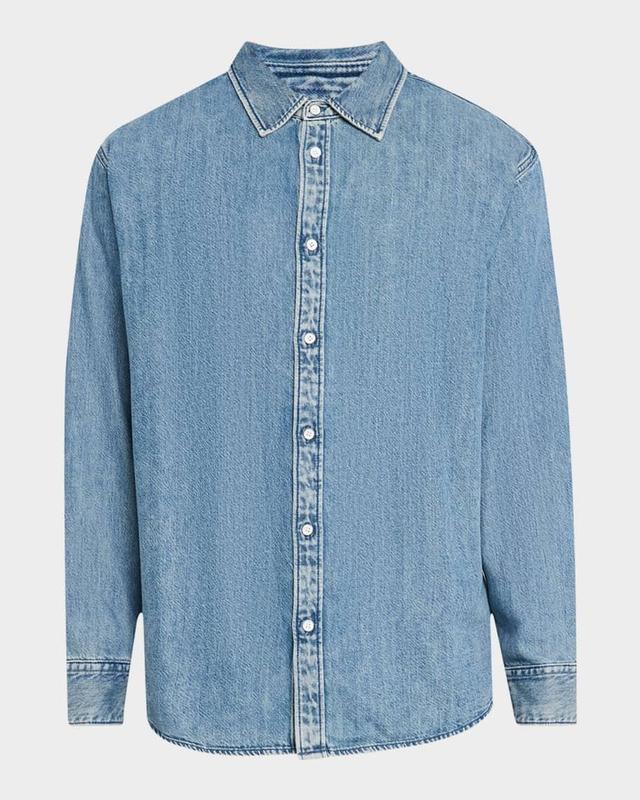 Men's Matthew Denim Casual Button-Down Shirt Product Image