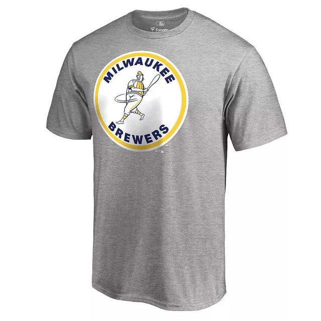 Mens Fanatics Branded Ash Milwaukee Brewers Cooperstown Collection Forbes T-Shirt Product Image