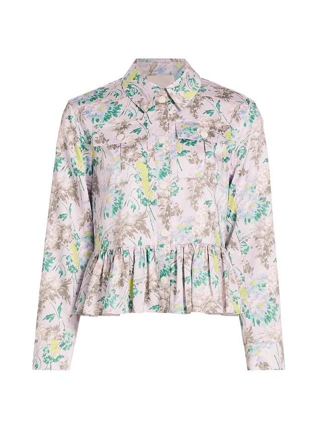 Womens Avianna Floral Peplum-Hem Jacket Product Image