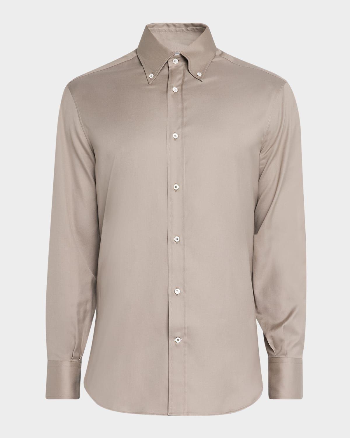 Mens Cotton Twill Casual Button-Down Shirt Product Image