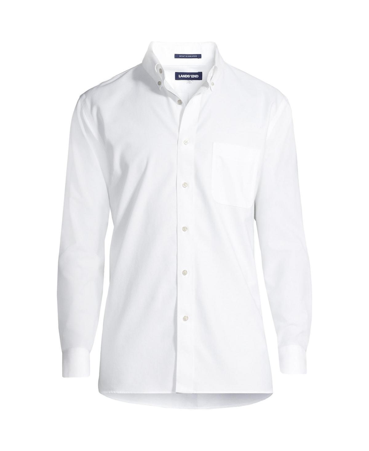 Lands End Mens Tailored Fit No Iron Solid Supima Cotton Oxford Dress Shirt Product Image