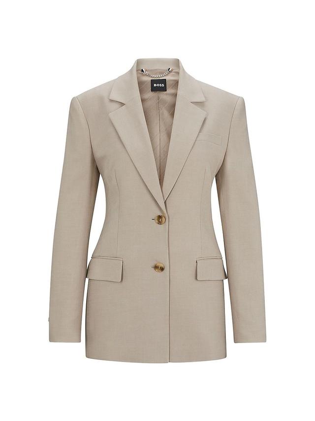 Womens Single-Breasted Jacket in Stretch Fabric Product Image