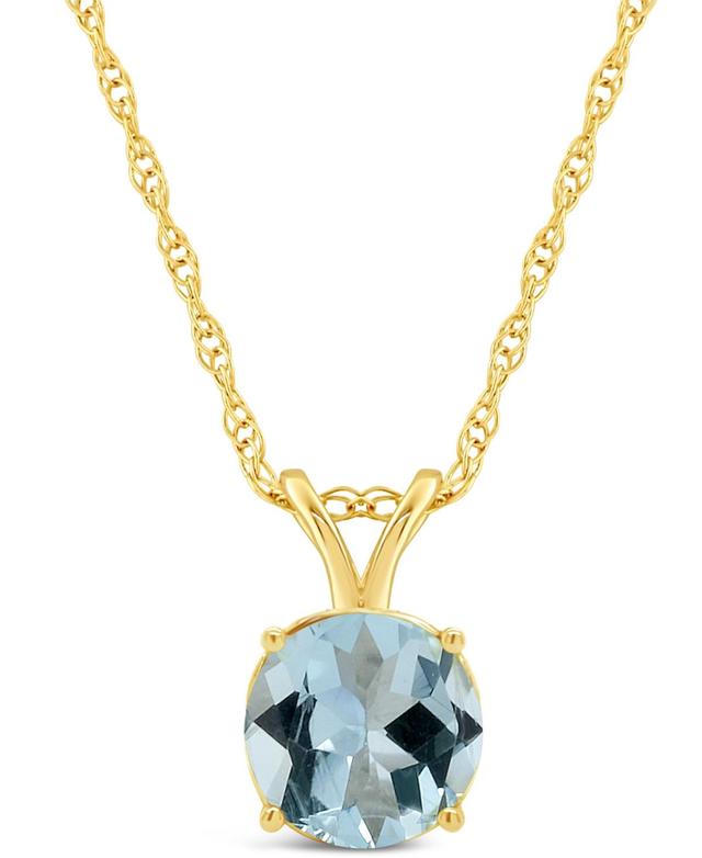 Celebration Gems 14k Gold Aquamarine Pendant, Womens Blue Product Image