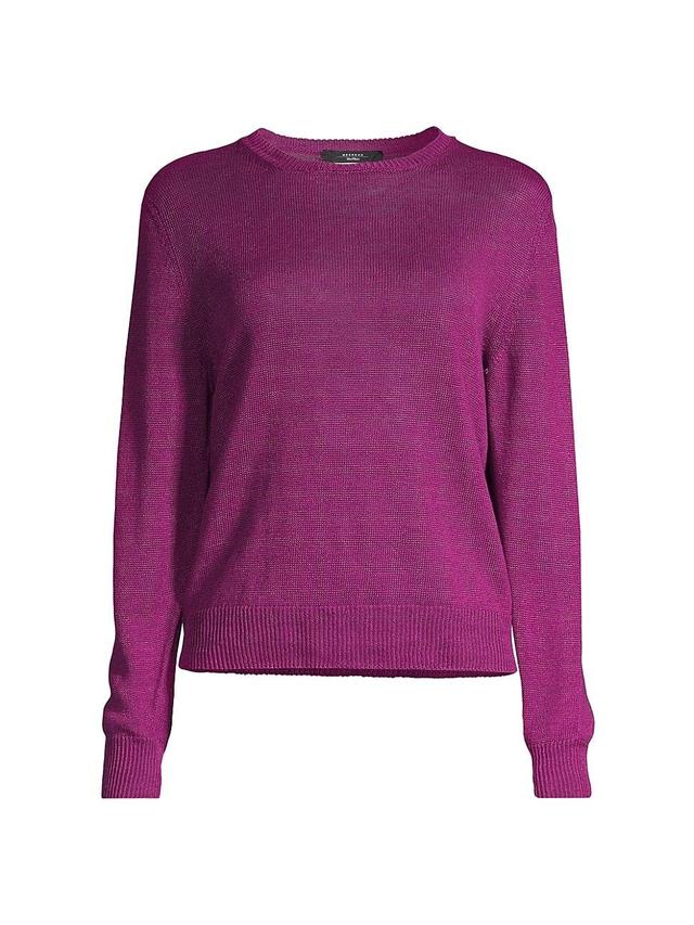 Womens Atzeco Linen Knit Crewneck Sweater Product Image