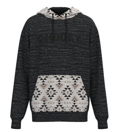 Hooey® Men's "Lock Up" Black Hoodie With White Aztec Pocket Product Image