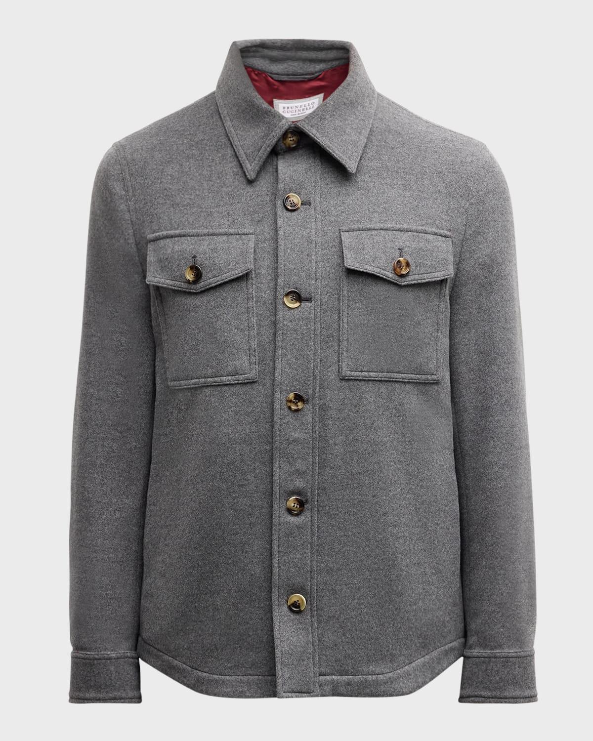 Mens Cashmere Western Shirt Jacket Product Image