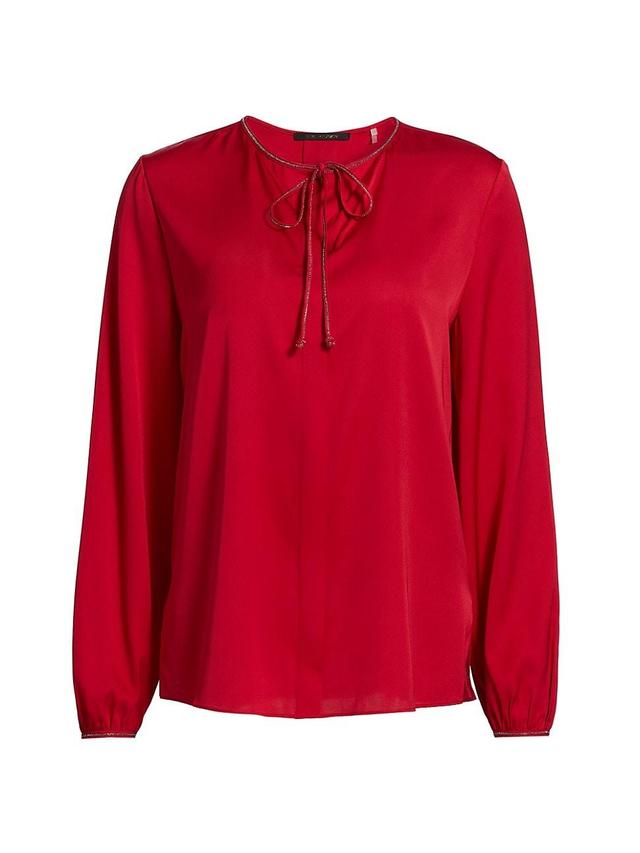 Womens Eliza Stretch Silk Tieneck Blouse Product Image