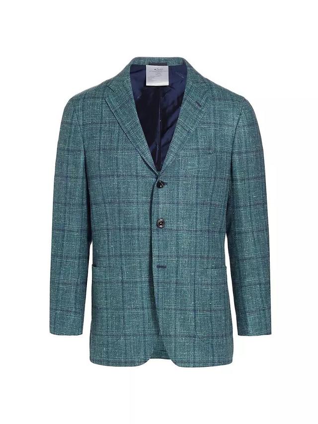 Plaid Wool-Blend Blazer Product Image