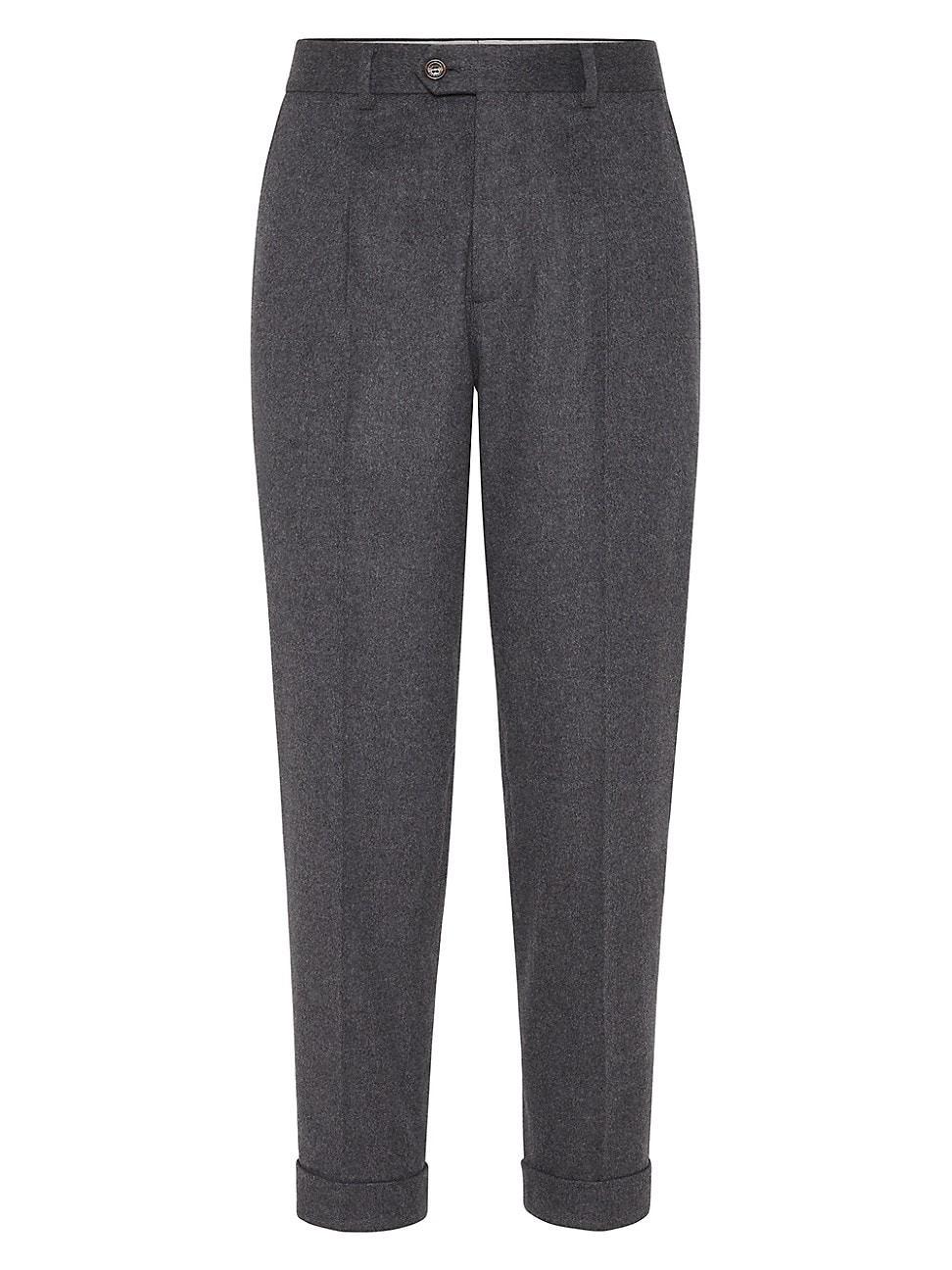 Mens Wool and Cashmere Combed Flannel Leisure Fit Trousers Product Image