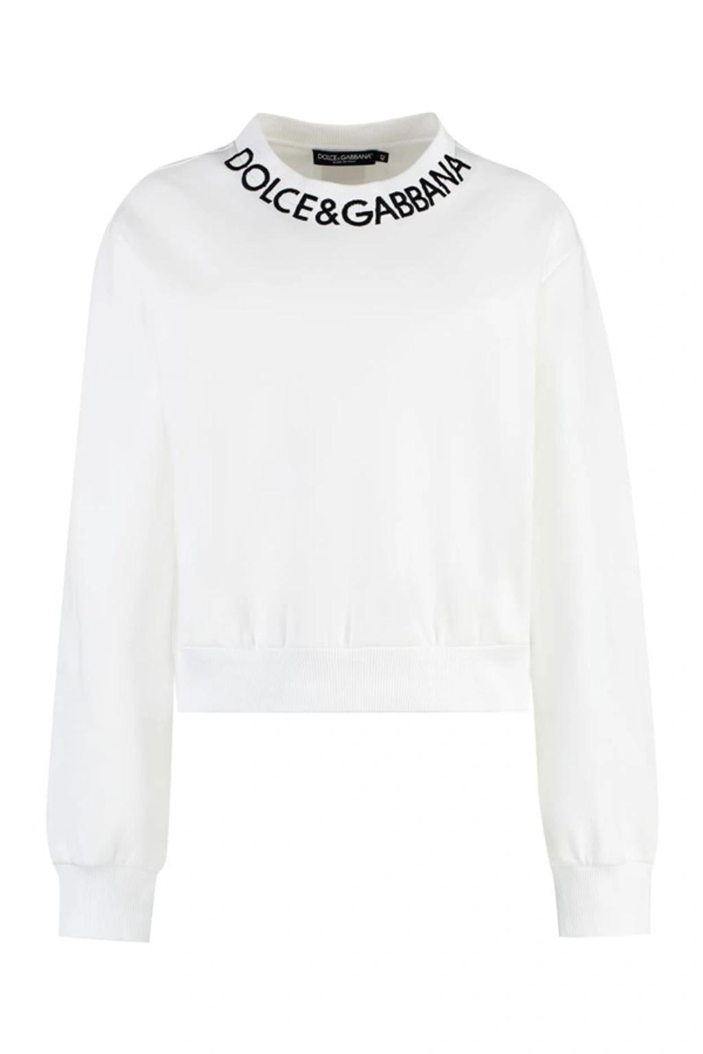 Cotton Crew-neck Sweatshirt In White product image