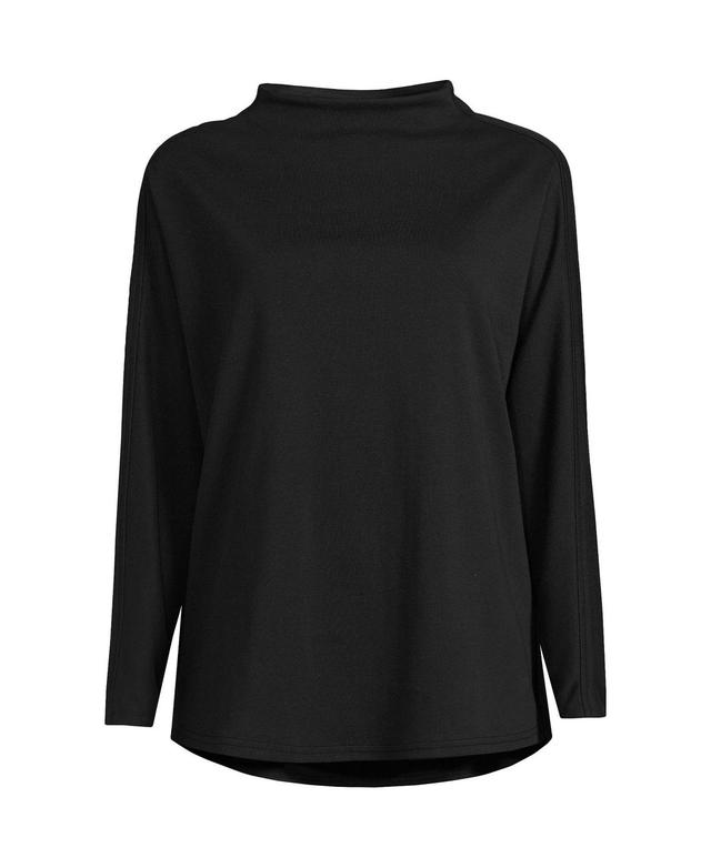 Womens Lands End Long-Sleeve Sport Knit Funnel-Neck Top Product Image