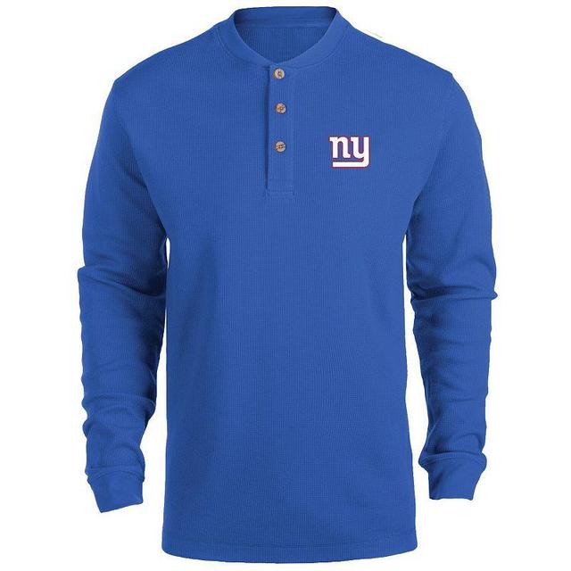 Mens Royal New York Giants Maverick Thermal Henley Long Sleeve T-shirt Product Image