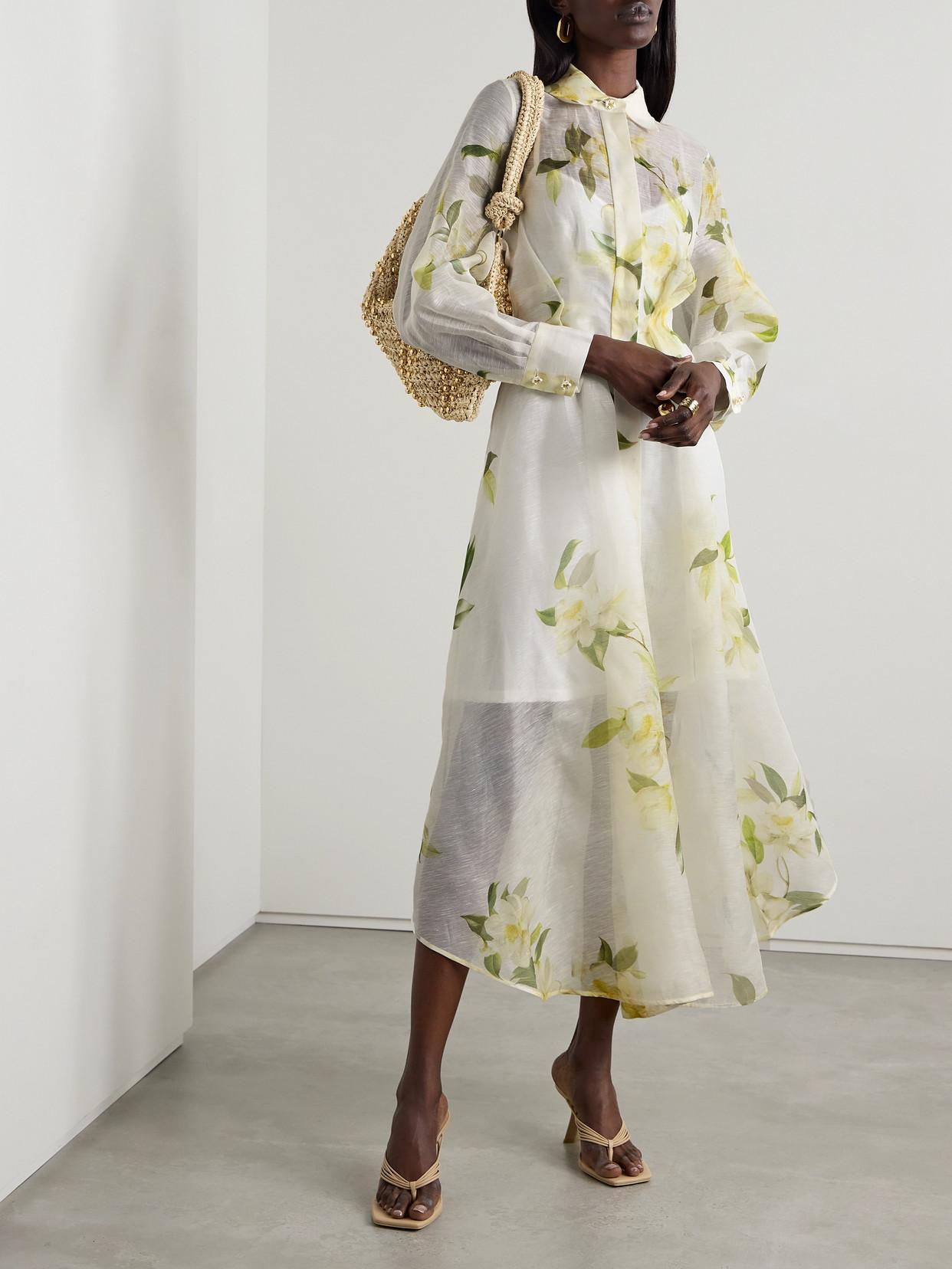 ZIMMERMANN Harmony Floral Shirtdress In Ivory Magnolia Product Image