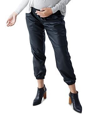 Ingrid & Isabel Faux Leather Maternity Joggers Product Image