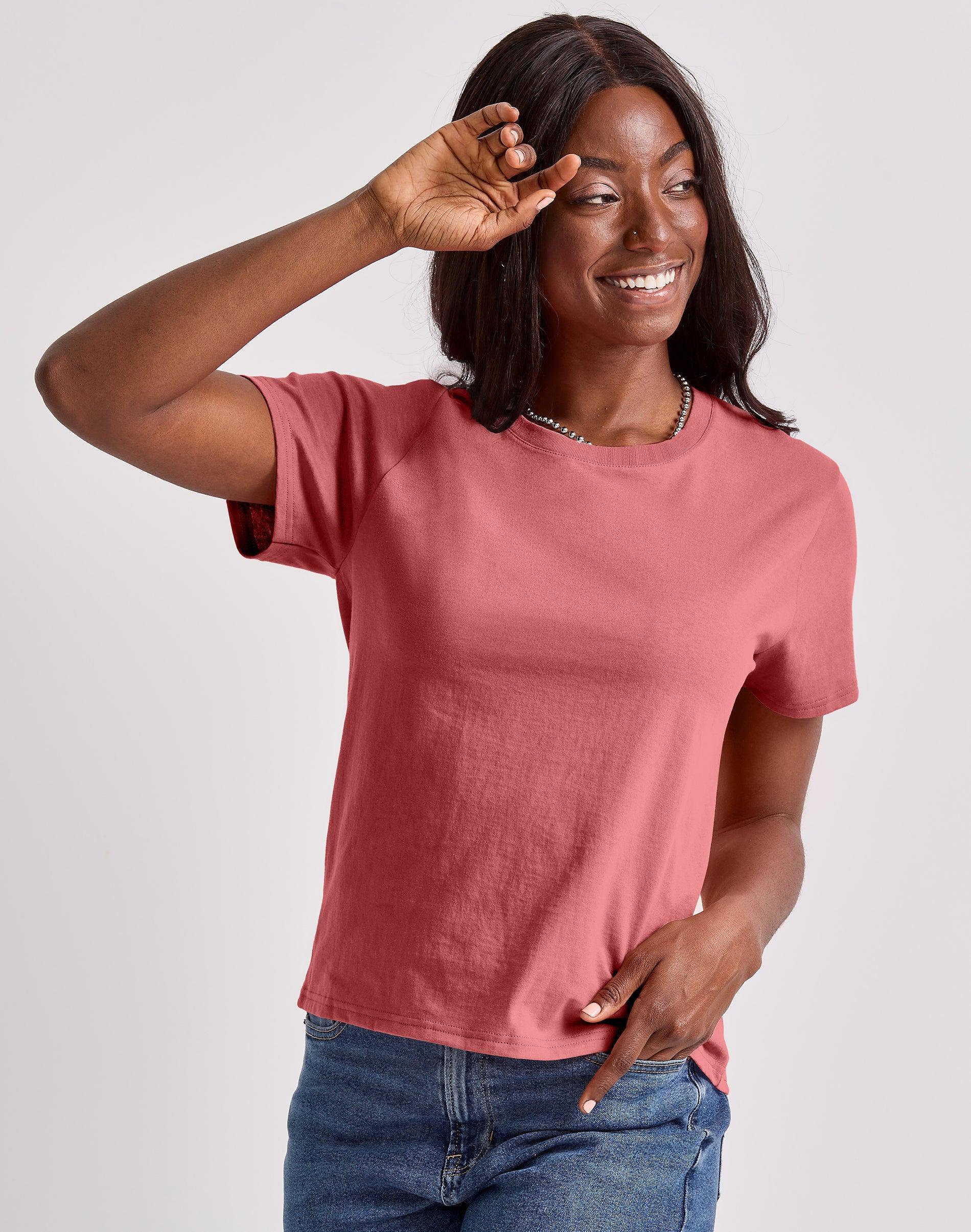 Hanes Essentials Womens Cotton T-Shirt, Classic Fit Natural XS Product Image