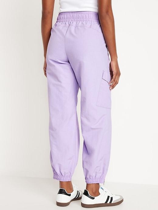 High-Waisted Ankle-Zip Cargo Joggers Product Image