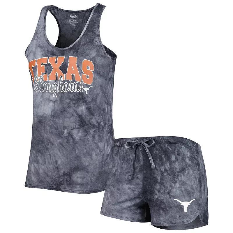 Womens Concepts Sport Charcoal Texas Longhorns Billboard Tie-Dye Tank and Shorts Sleep Set Product Image