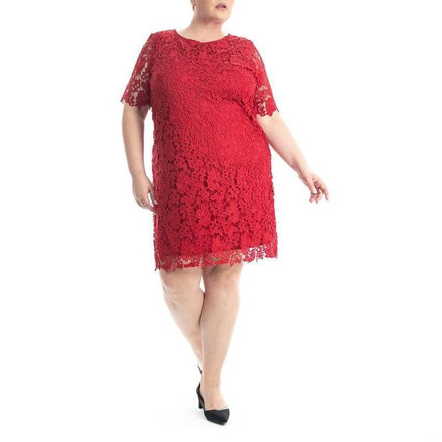 Plus Size Nina Leonard Lace Sheath Dress, Womens Product Image