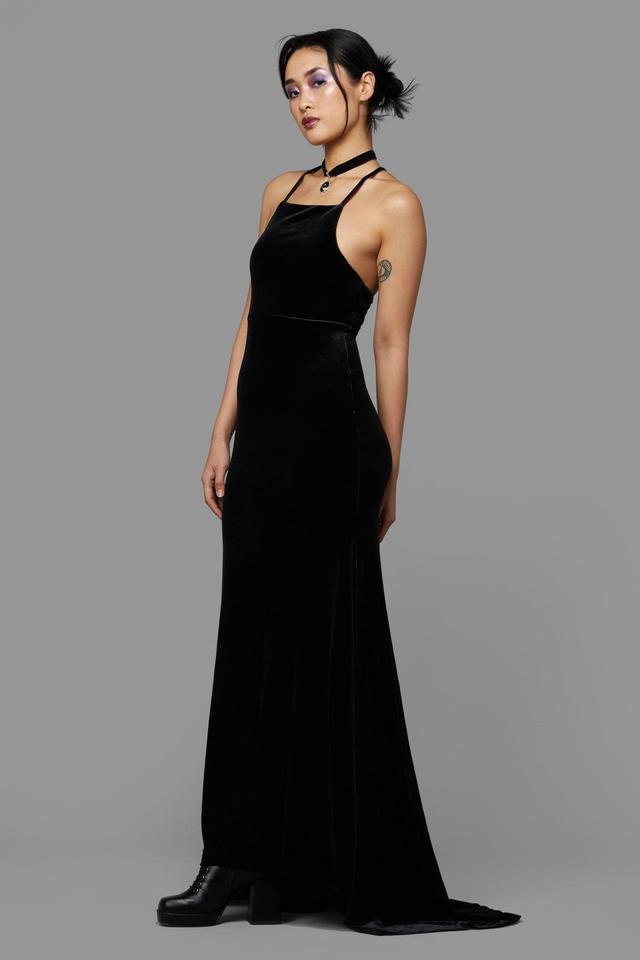 HALTERNECK A-LINE MAXI DRESS Product Image