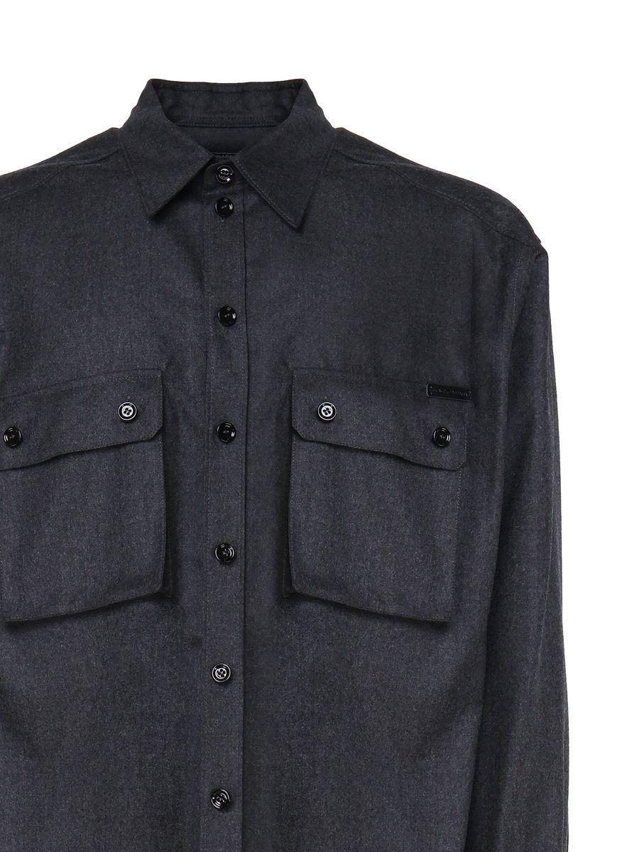 Virgin Wool Shirt In Grey Product Image