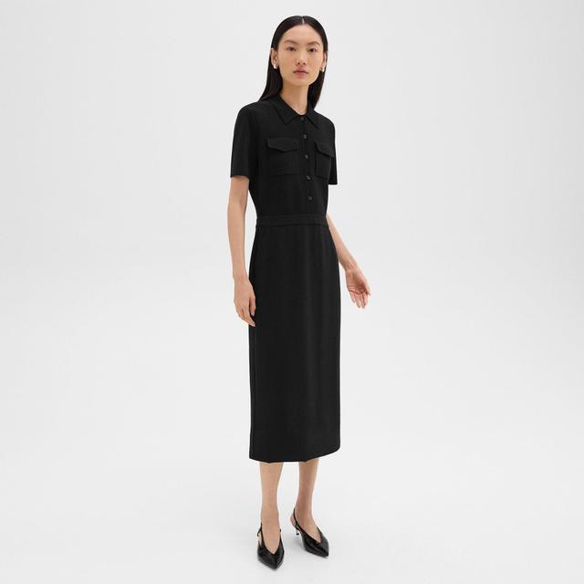 Admiral Crepe Military Midi Dress | Theory Product Image