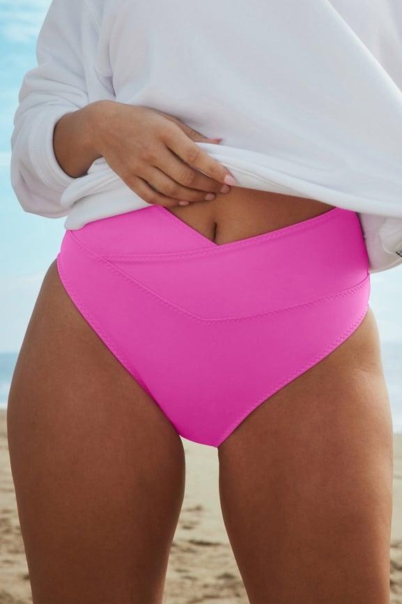 High-Waisted Cross Over Swim Bottom Product Image