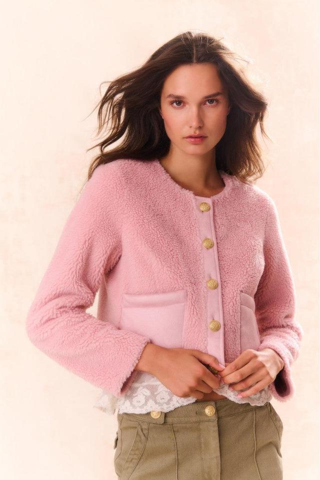 Lully Faux Shearling Jacket - ROSE DUST Product Image