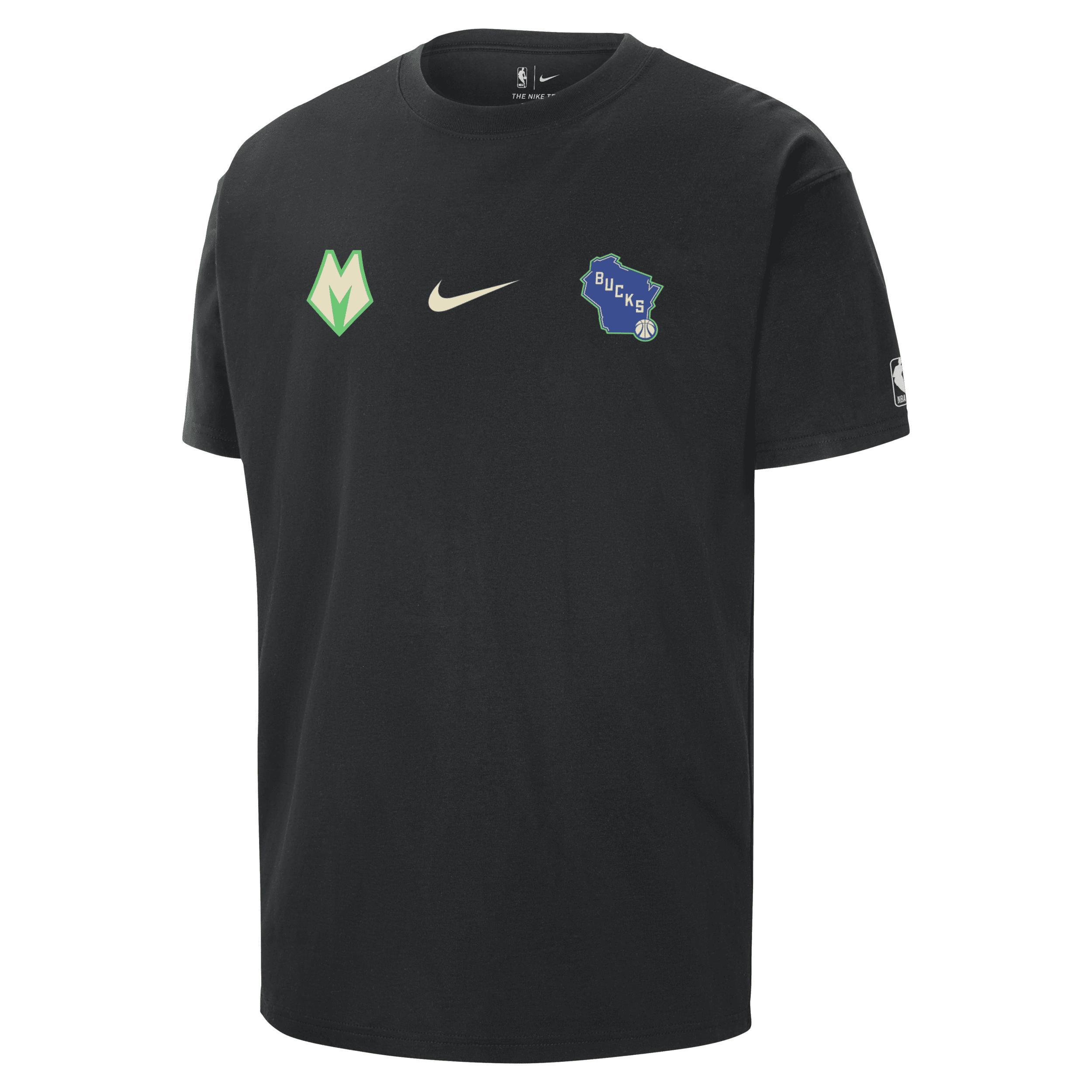 Mens Nike Black Milwaukee Bucks 2023/24 City Edition Courtside Max90 T-shirt Product Image