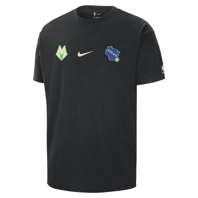 Mens Nike Black Milwaukee Bucks 2023/24 City Edition Courtside Max90 T-shirt Product Image