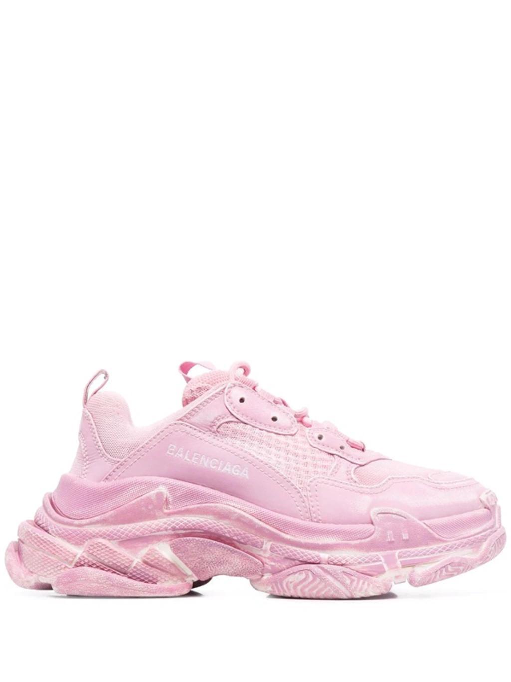 BALENCIAGA Triple S Low-top Sneakers In Pink Product Image