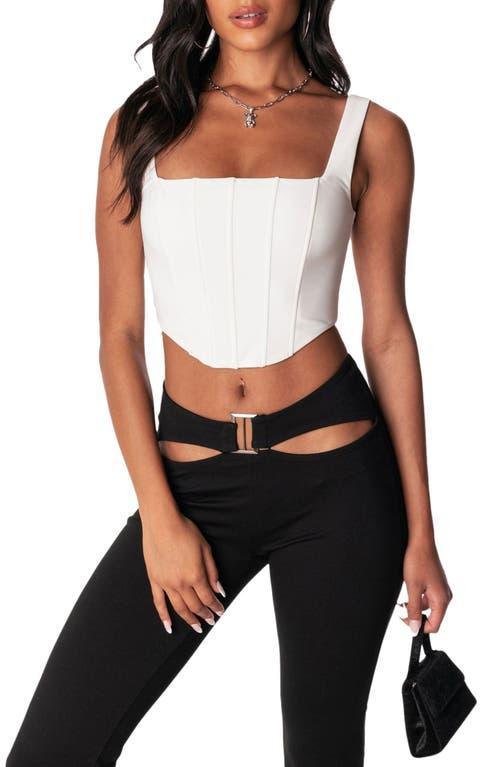 Womens Square Neckline Corset Top With Boning Product Image