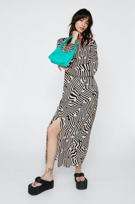 Mono Printed Bias Low Back Midi Dress Product Image