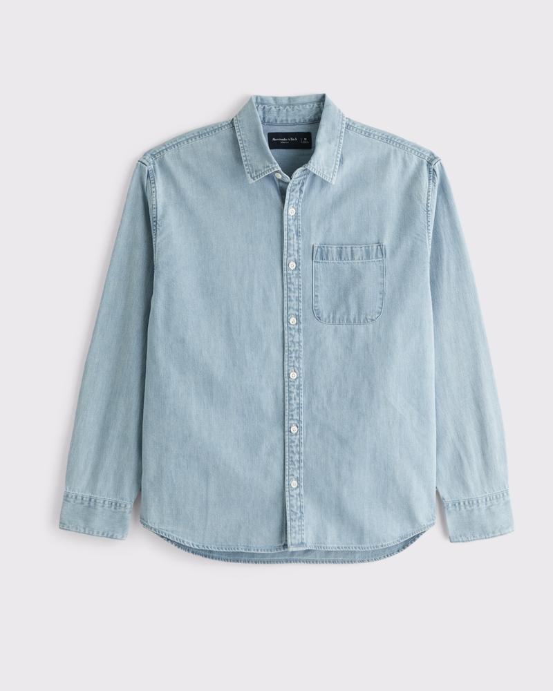 Denim Button-Up Shirt Product Image