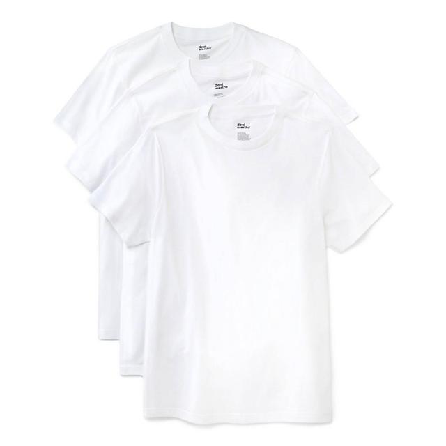 Mens Crewneck T-Shirt 3pk - Dealworthy White Product Image