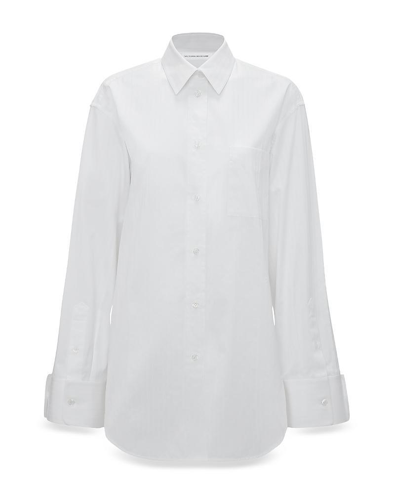 Victoria Beckham Oversize Cotton Poplin Button-Up Shirt Product Image