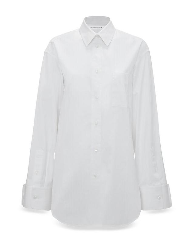 Victoria Beckham Oversize Cotton Poplin Button-Up Shirt Product Image