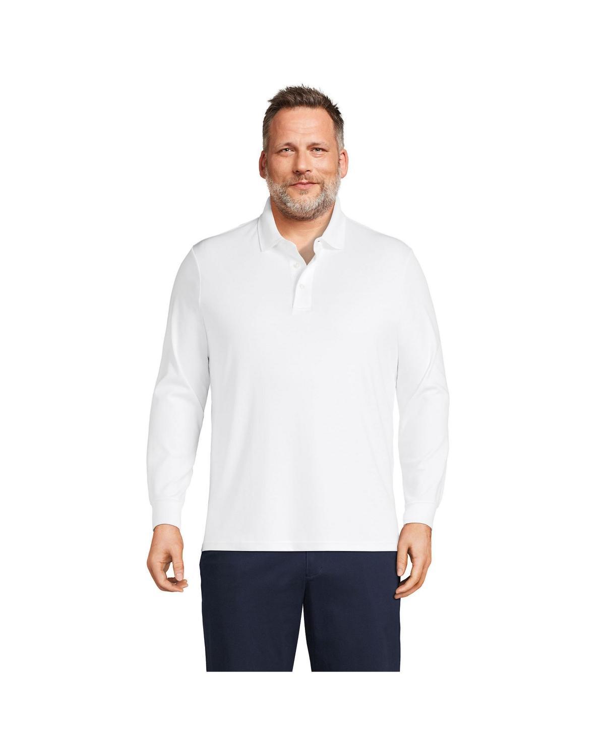 Lands End Big & Tall Long Sleeve Supima Interlock Polo Shirt Product Image