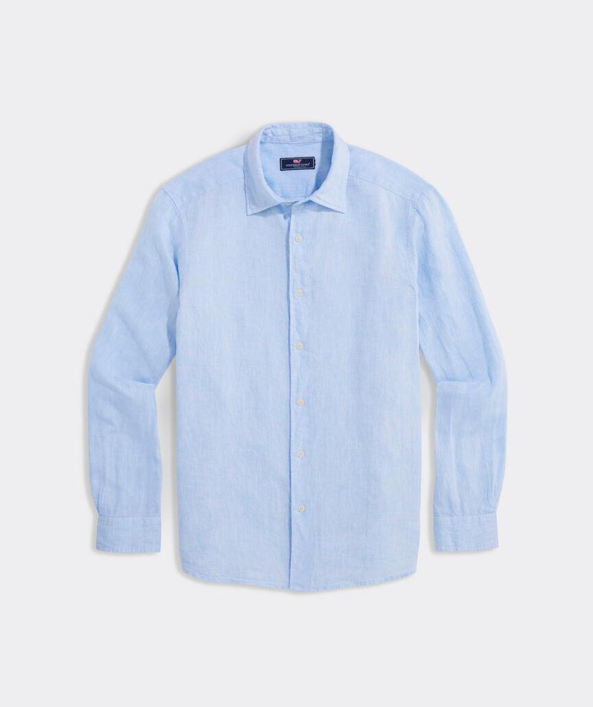 Linen Solid Spread Collar Shirt Product Image